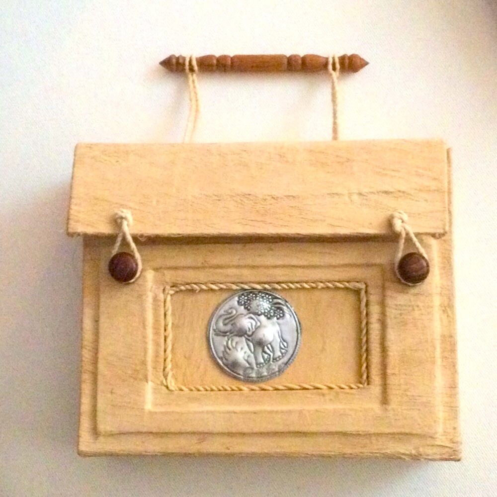 Handmade Beige Notebook with Embossed Elephant Medallion
